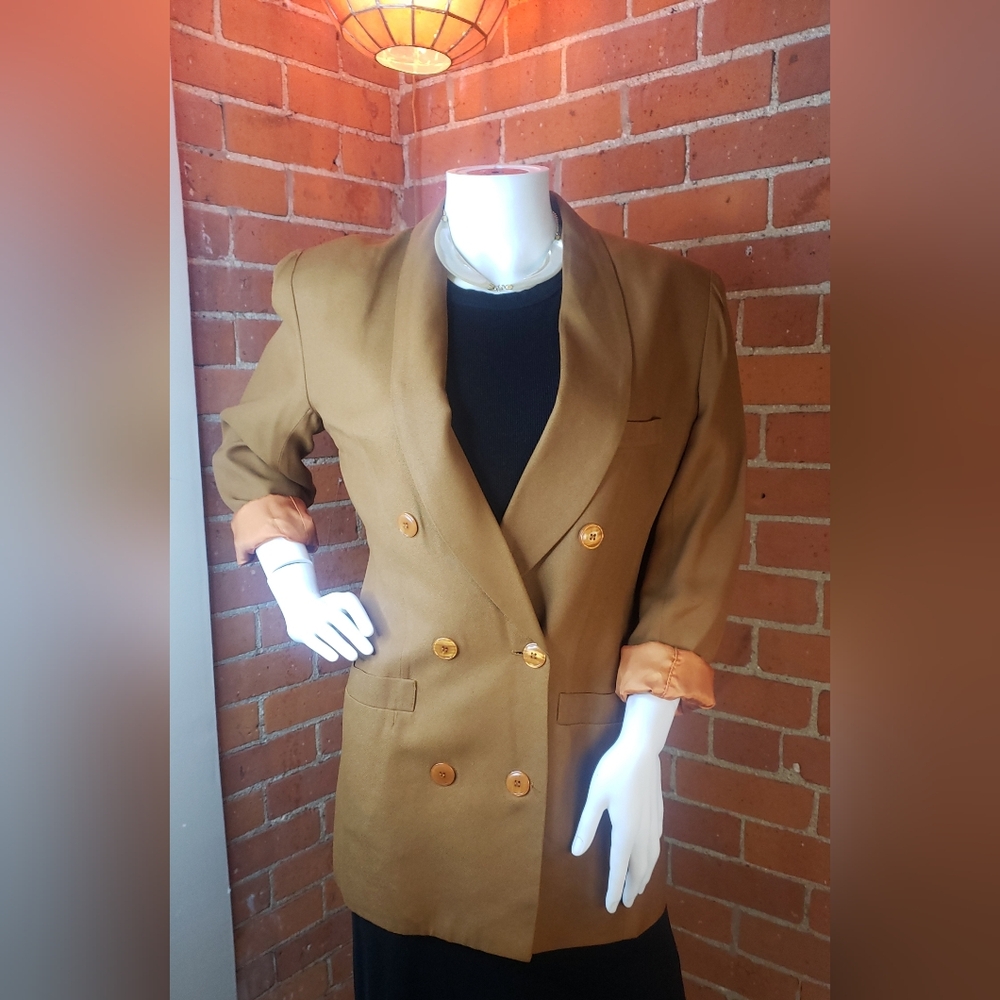 Women's Double-Breasted Brown Blazer
